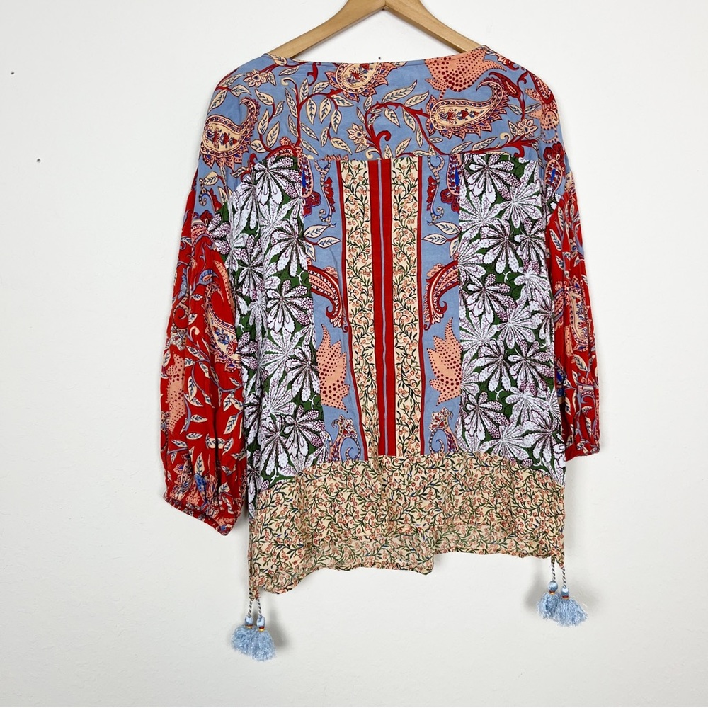 Anthropologie Sonrisa Paisley Floral Blouse Size Large - Picture 6 of 6